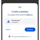 screenshot of android passkey implementation